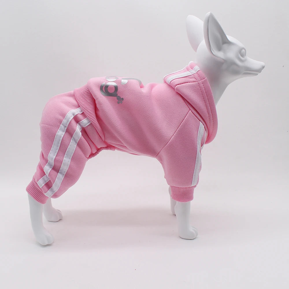 Cute Dog Hoodie Jumpsuit – Sport Outfit for Small Dogs