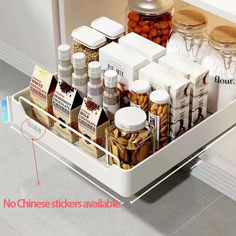 Pull Out Kitchen Storage Rack Sliding Drawer Spice Organizer Shelf Cabinet Tray