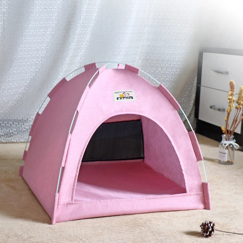 Foldable Cat House Pet Tent Four Seasons Portable Breathable Dog Cat Nest Bed