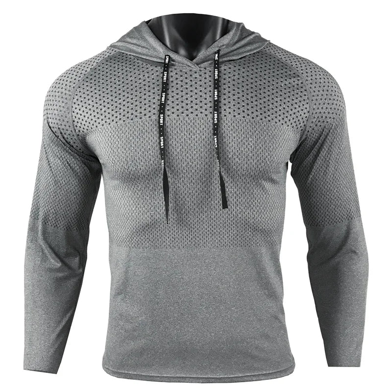 Men Long Sleeve Sports Hoodie Running Fitness Training Sweatshirt Top