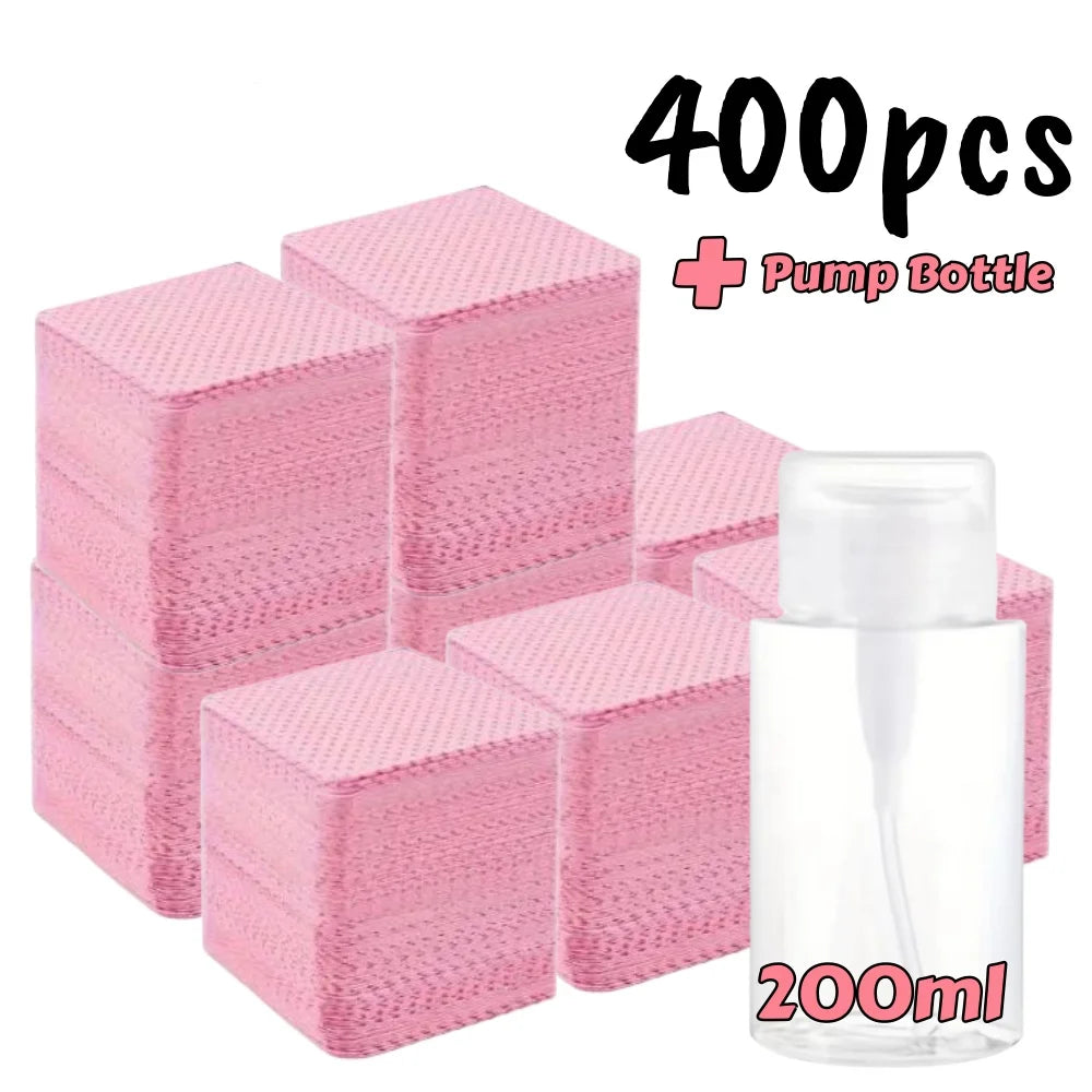 Lint-Free Nail Wipes 600pcs with Pump Bottle