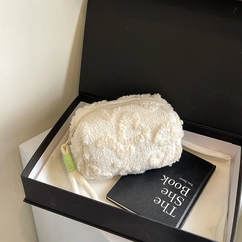 Plush Makeup Bag Soft Travel Cosmetic Organizer Pouch