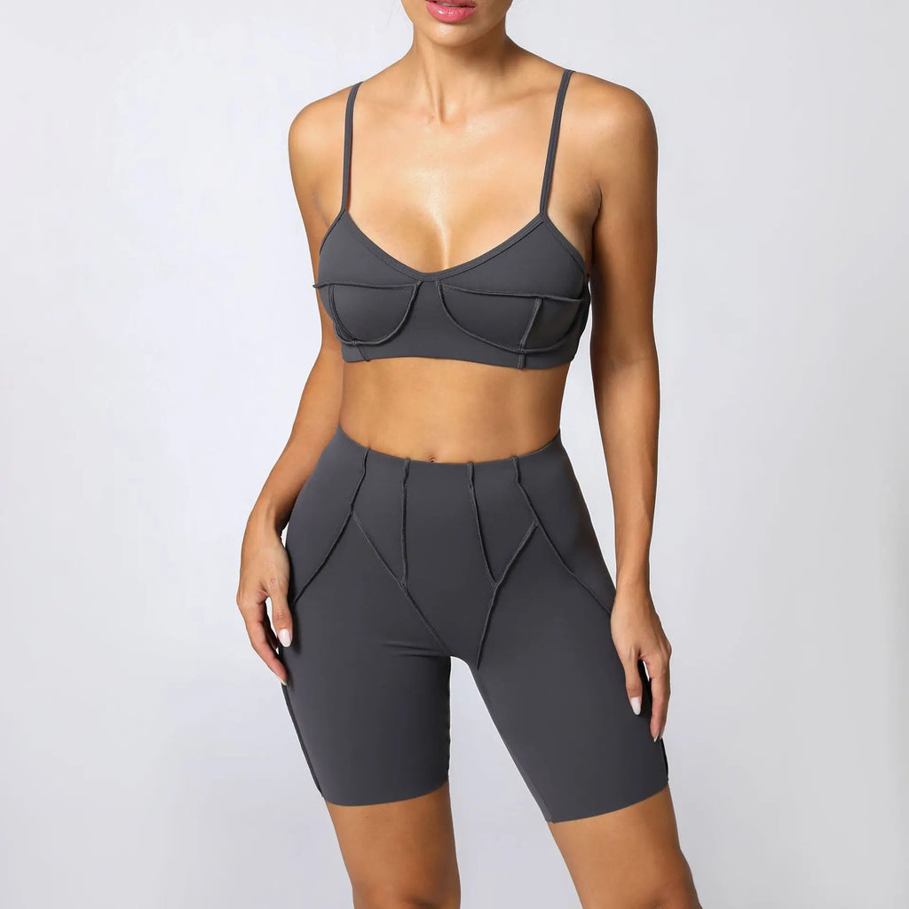 Women Seamless Yoga Set High Waist Hip Lifting Gym Sports Bra & Leggings Suit