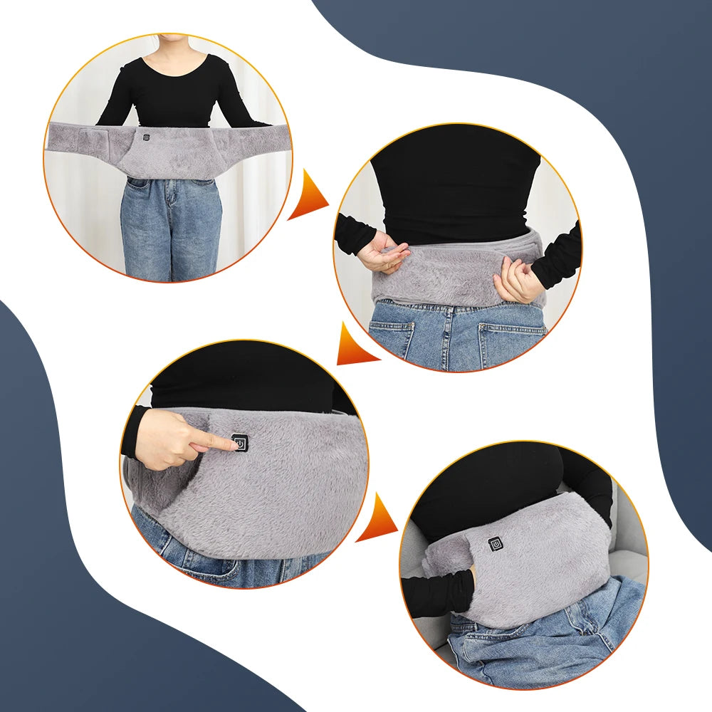 Electric Graphene Heating Pad USB Rechargeable Waist and Abdominal Warmer Belt