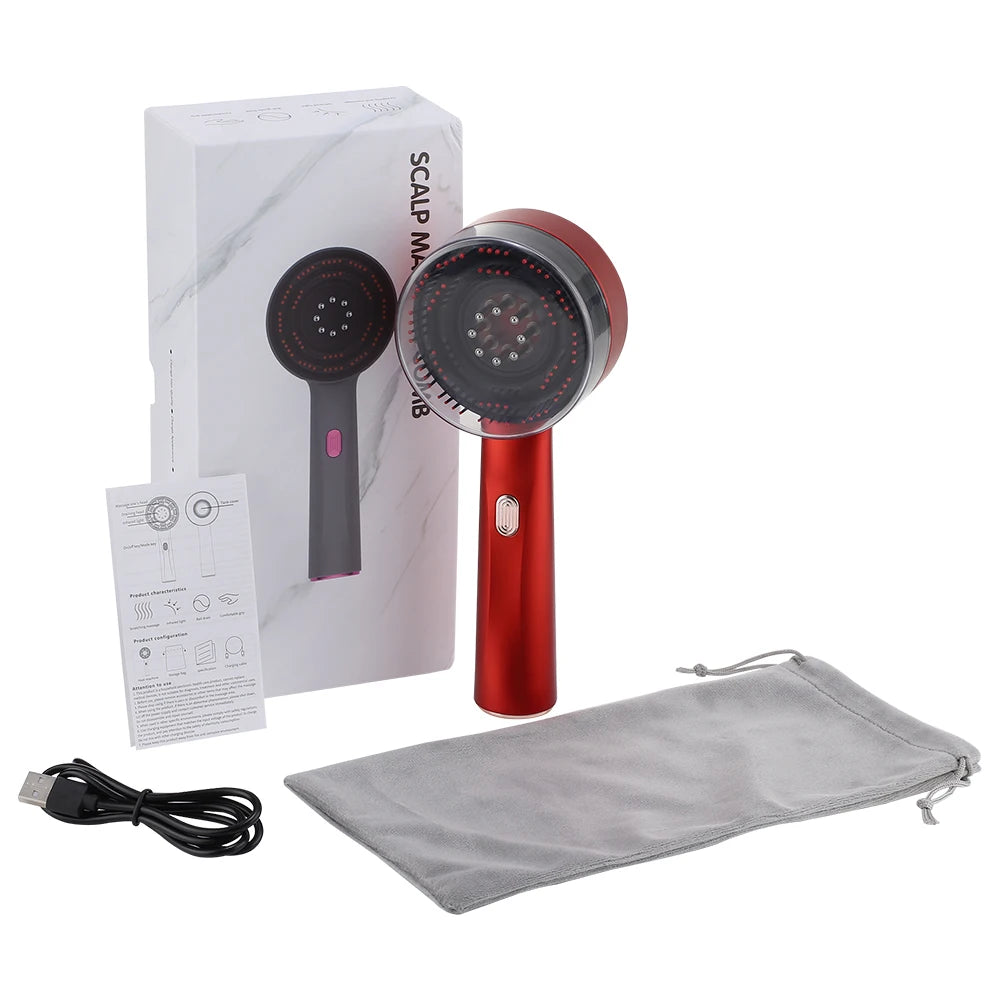 Electric Scalp Massage Comb with 630nm Infrared Light Oil Applicator Hair Care