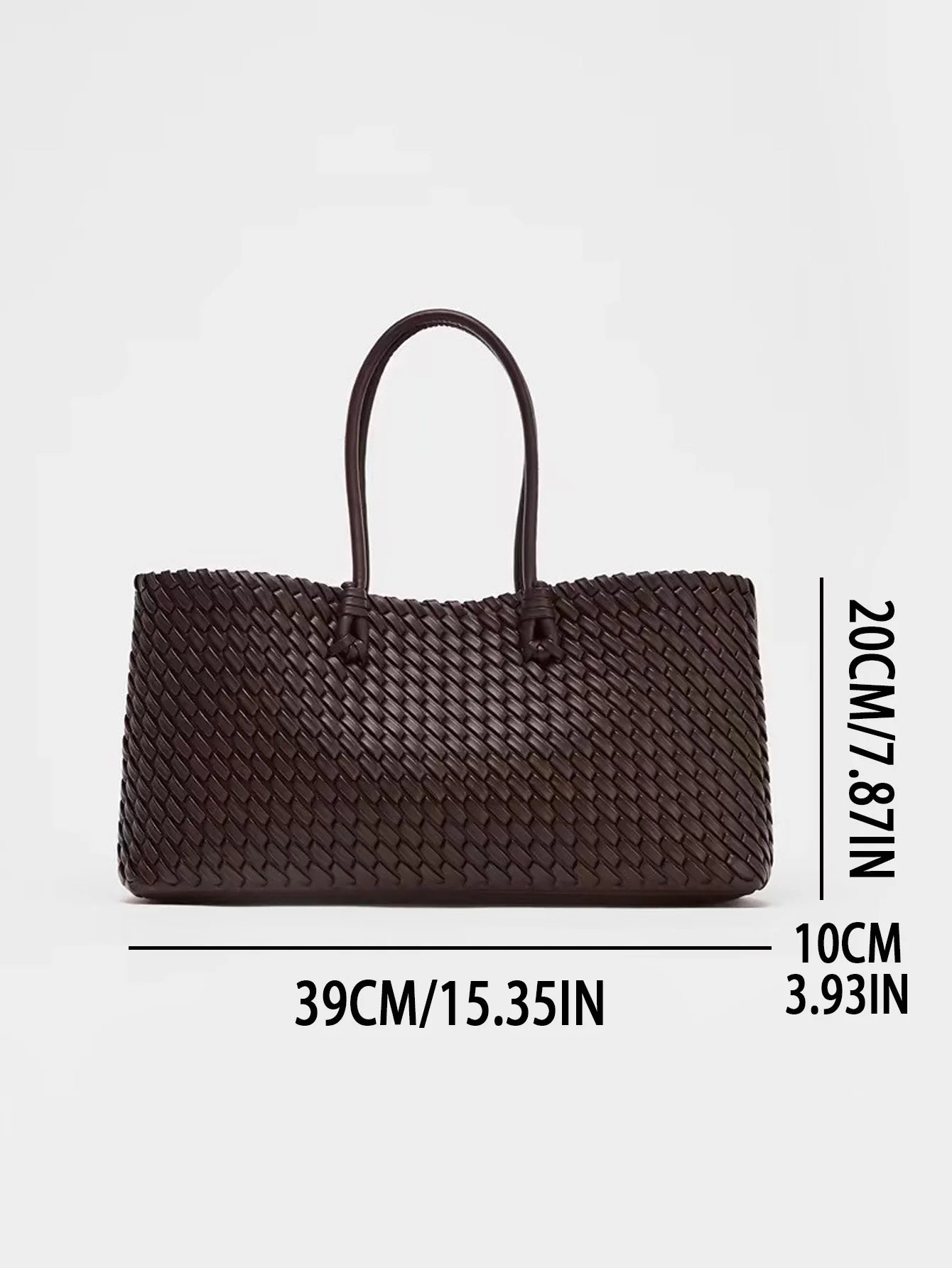 Women Woven Tote Bag Large Capacity Handheld Shoulder Bag Fashion Commuter Handbag