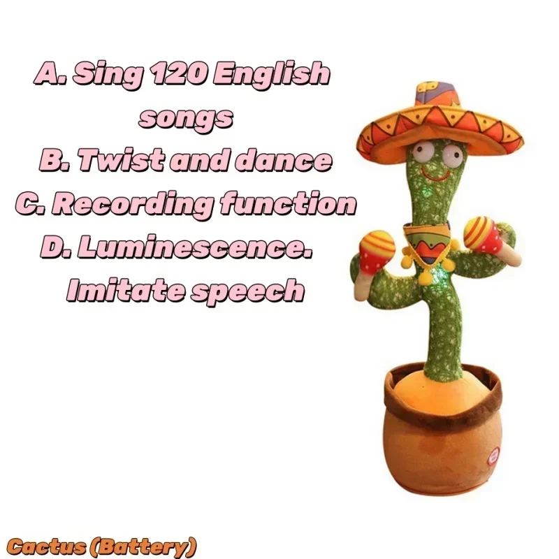 Talking Dancing Cactus Plush Toy with Music