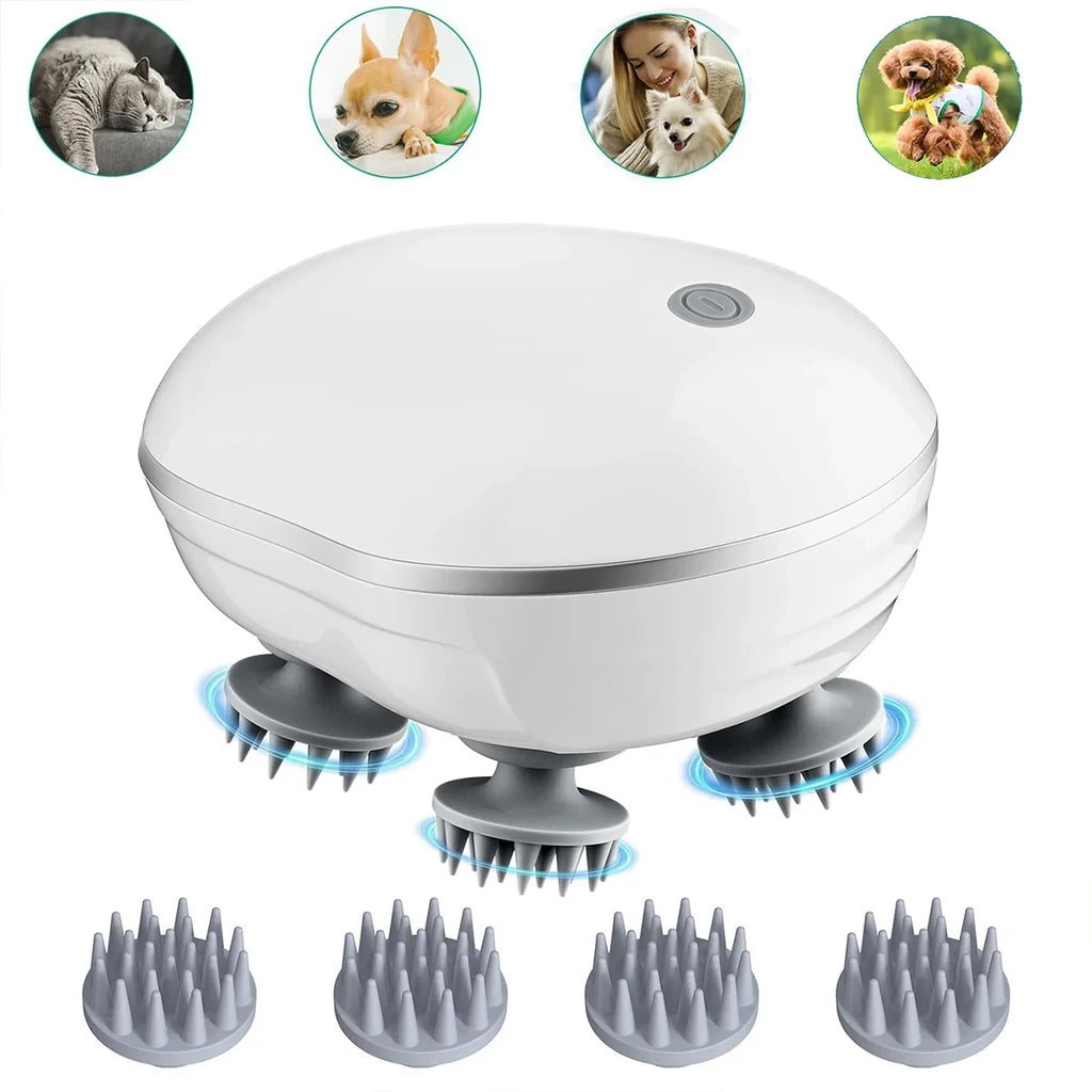 Electric Scalp Massager Adjustable Speed Red Light Hair Care Silicone Deep Massage Tool