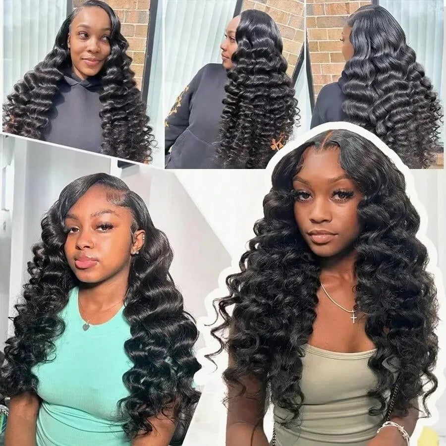 Loose Deep Wave Human Hair Wig – HD Lace Front Glueless Wig Natural Hairline