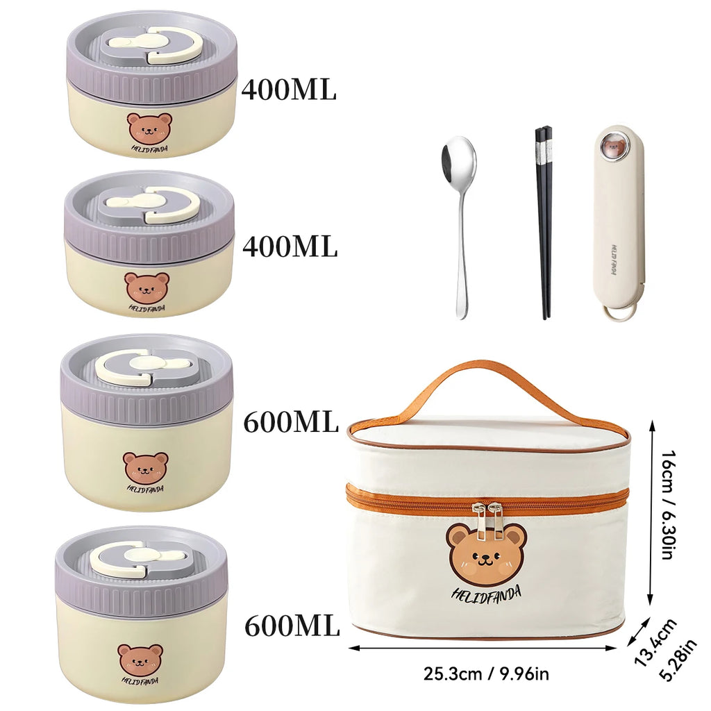 Stainless Steel Thermal Bento Lunch Box Large Capacity Insulated Food Container