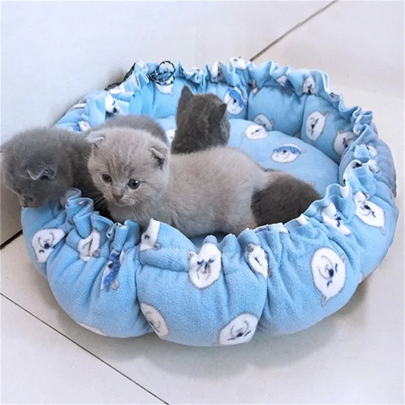 Adjustable Pet Bed Warm Fleece Cat Dog Nest