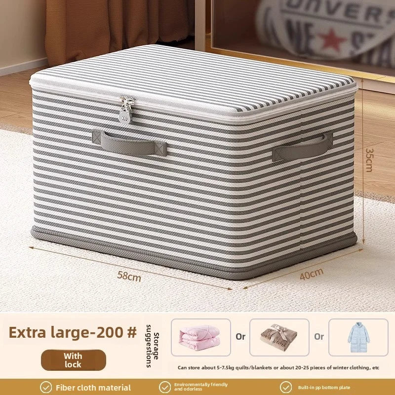 Lockable Storage Box Foldable Password Organizer for Clothes Blankets Toys