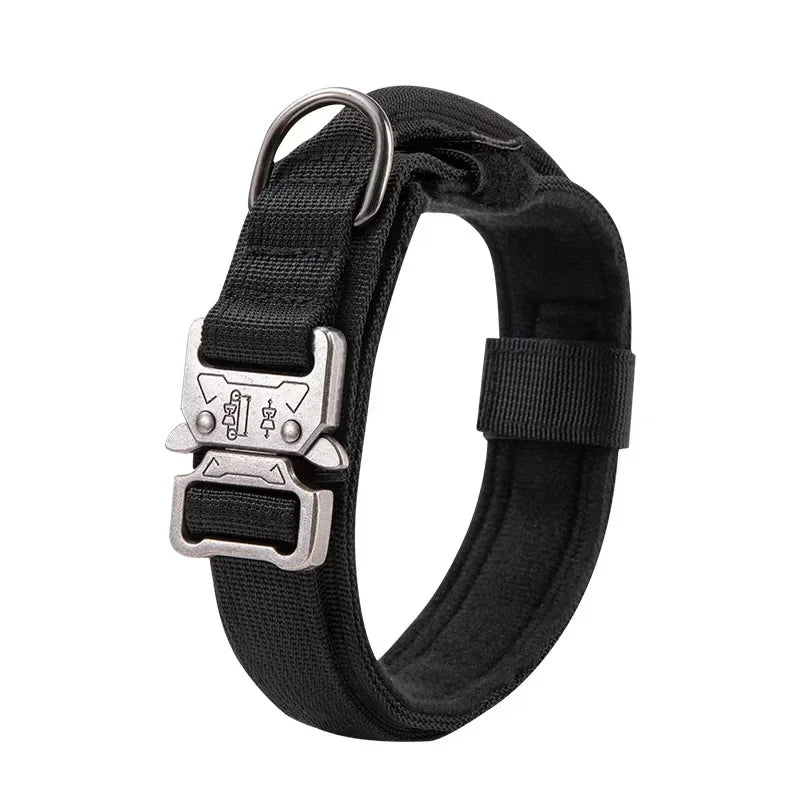 Tactical Dog Collar with Leash Attachment for Medium Large Dogs Training