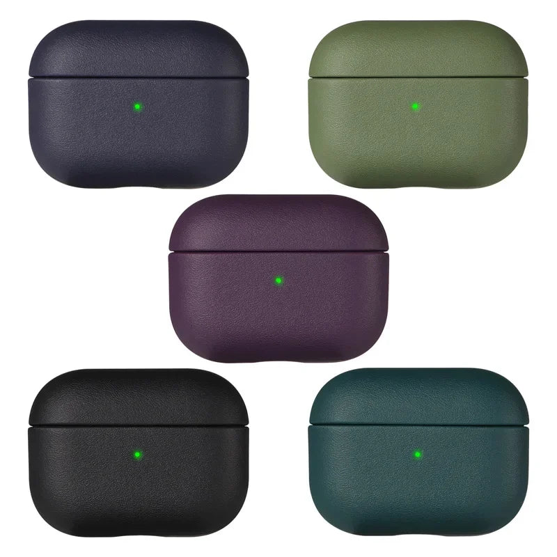 AirPods Pro/Pro 2 Leather Case Slim Protective Cover for AirPods 3/4 Shockproof Sleeve