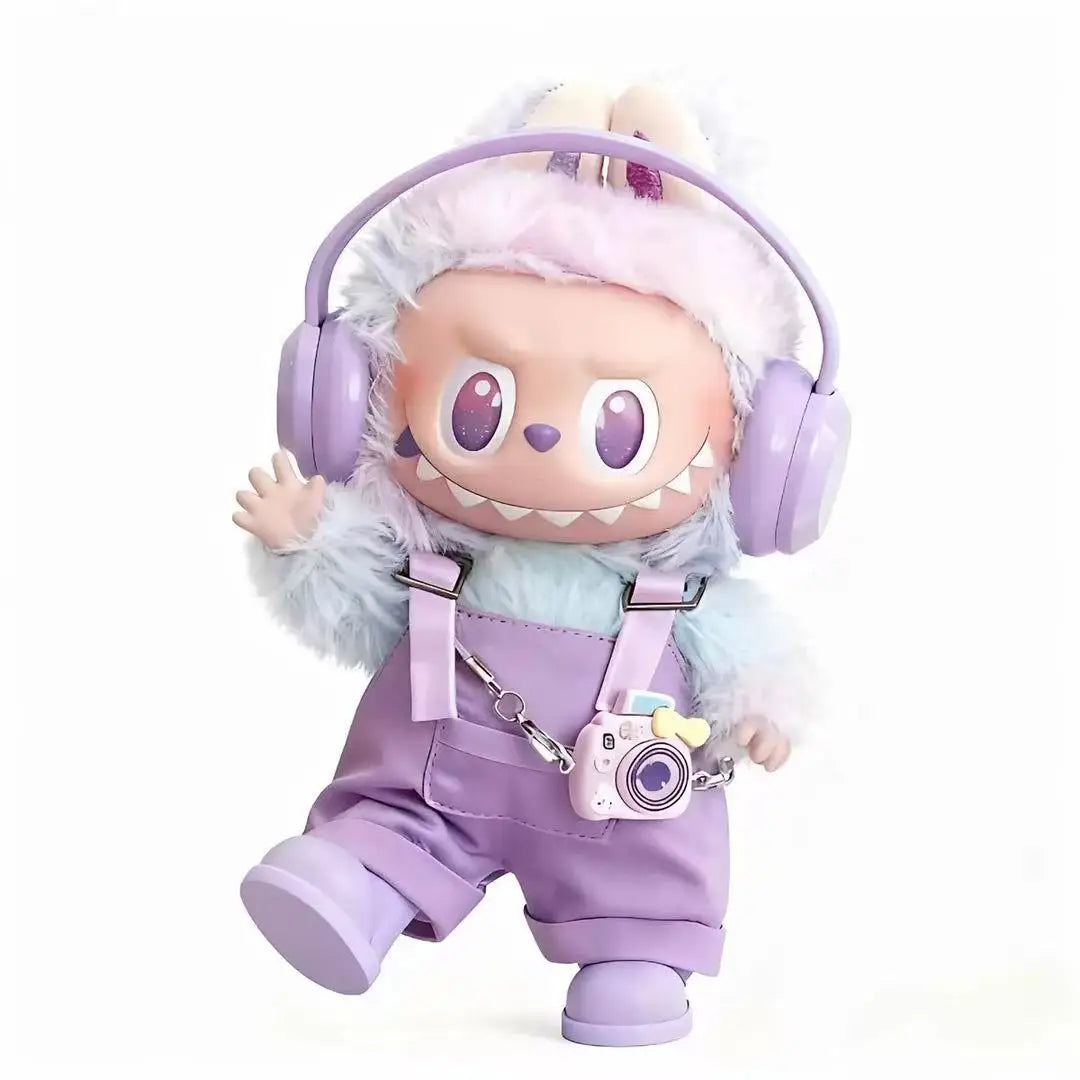 Labubu Doll Clothing Set with Headphones Pants and Accessories