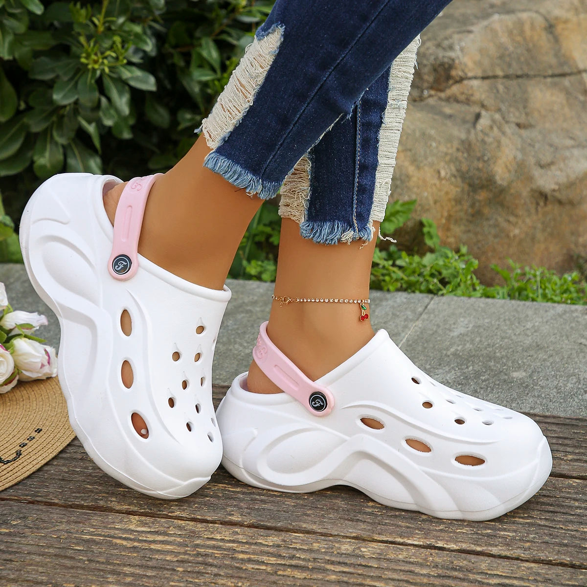 Women Chunky Platform Sandals Thick Sole EVA Clogs Non Slip Beach Garden Shoes