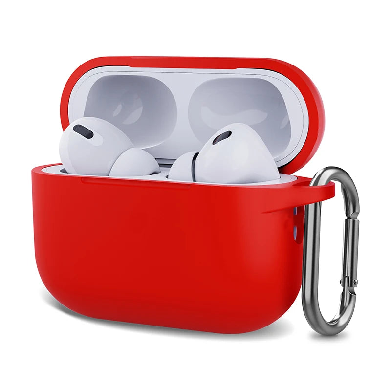 Silicone AirPods Case with Carabiner Shockproof Protective Cover for AirPods 1 2 3 Pro Pro 2