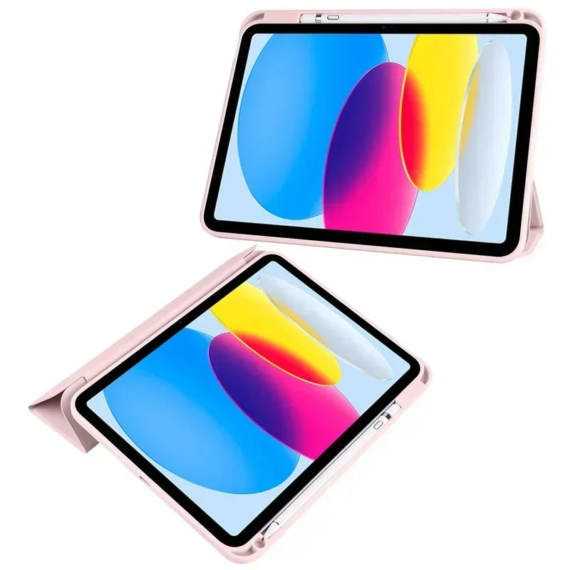 iPad Trifold Clear Back Case with Pen Holder Acrylic Hard Cover