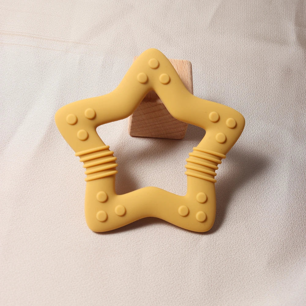 Food Grade Silicone Baby Teether Star Heart Teething Toy