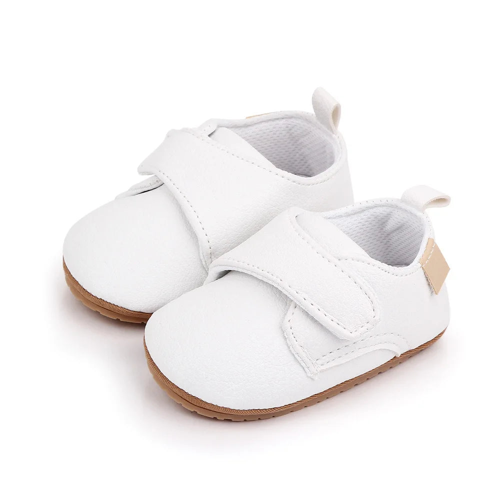 Newborn Baby Leather Shoes Anti Slip Rubber Sole First Walker Moccasins