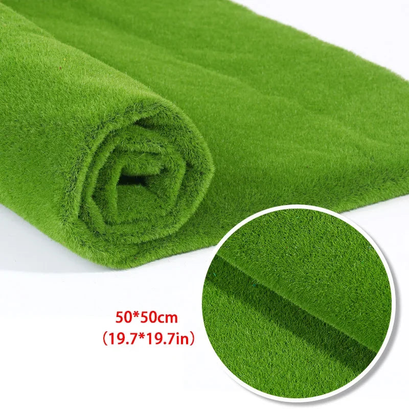 Artificial Grass Rug 50x50cm Fake Moss Turf Mat Garden Wedding Decor Carpet
