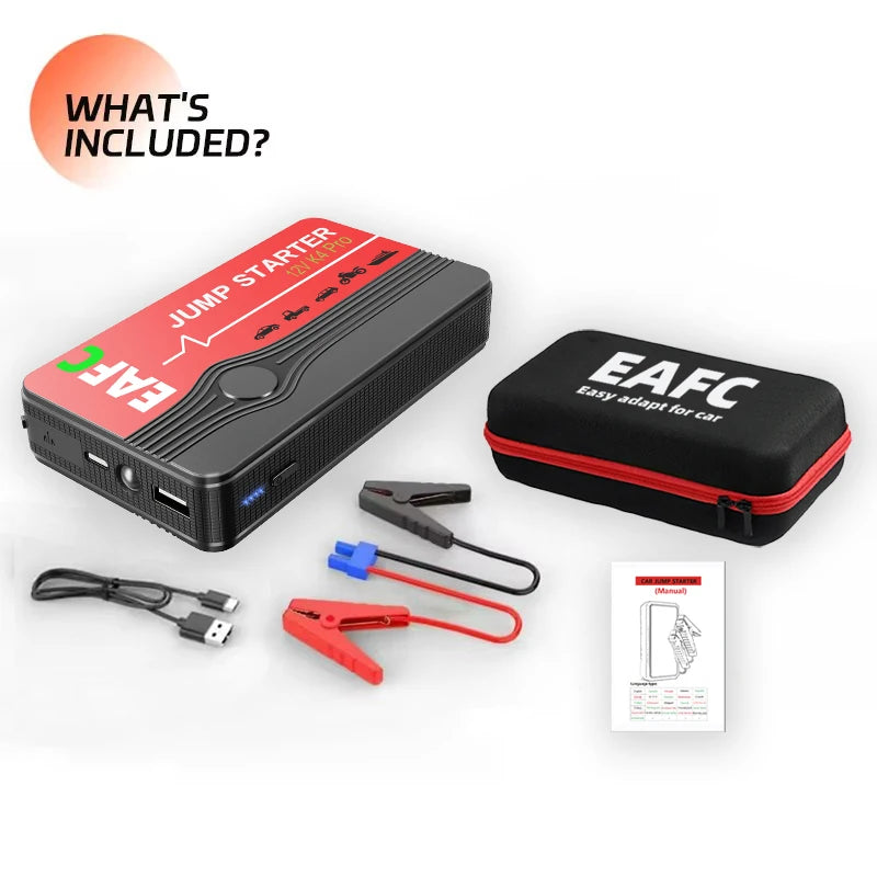 Portable Car Jump Starter 600A 12V – Emergency Battery Booster Power Bank for Petrol Vehicles