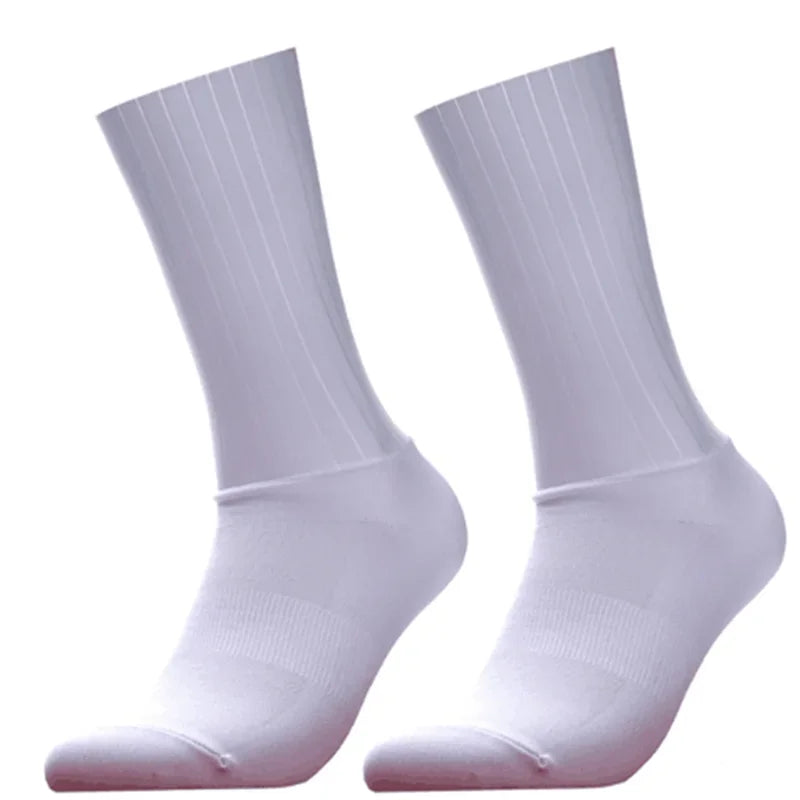 Anti Slip Silicone Aero Cycling Socks Men Breathable Running Bike Sports Socks