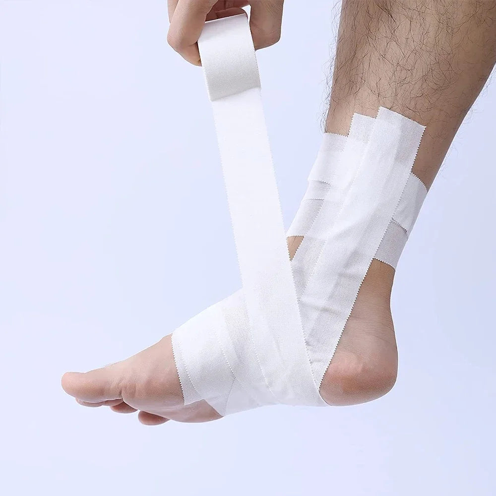 Waterproof Cotton Sports Tape Boxing Adhesive Bandage Injury Support Wrap 5 Rolls