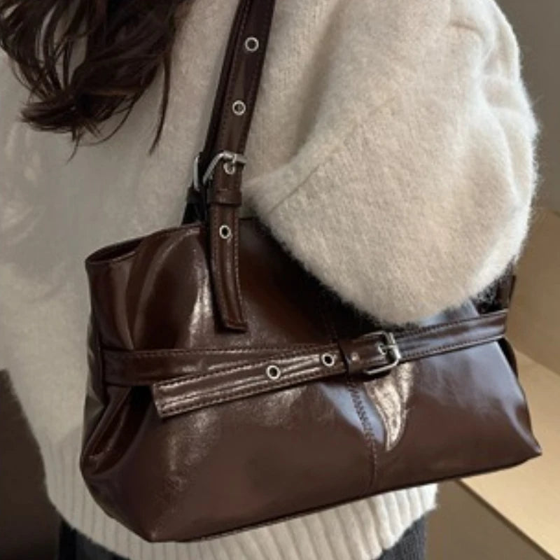 Women Retro Tote Bag Large Capacity Shoulder Handbag
