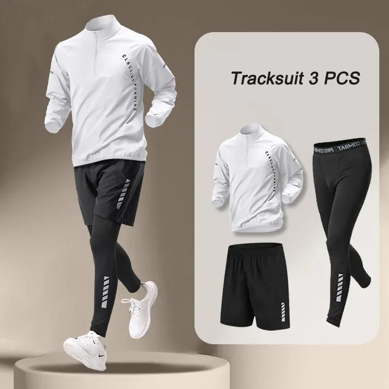 Men Quick Dry Sports Set Jacket Pants 1–4 Piece Running Fitness Jogging Outfit