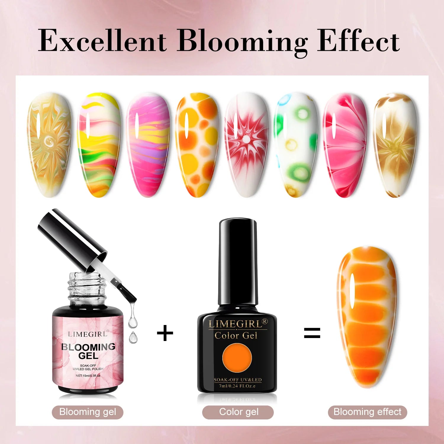 Blooming Gel Nail Polish – Marble Effect UV Gel for Creative Nail Art Designs