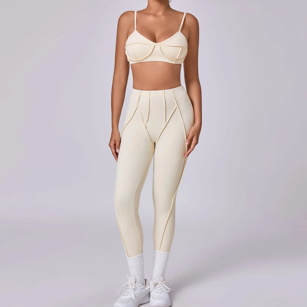 Women Seamless Yoga Set High Waist Hip Lifting Gym Sports Bra & Leggings Suit