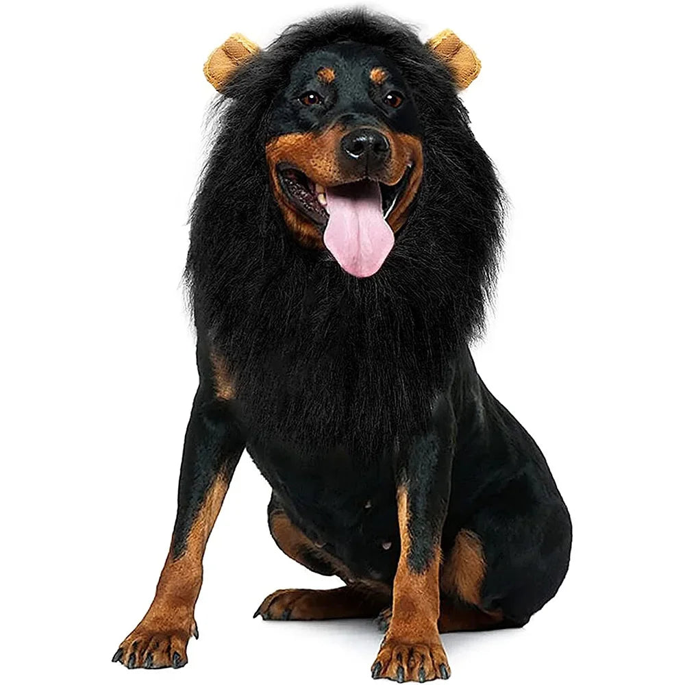 Dog Lion Mane Costume Realistic Pet Wig for Medium Large Dogs