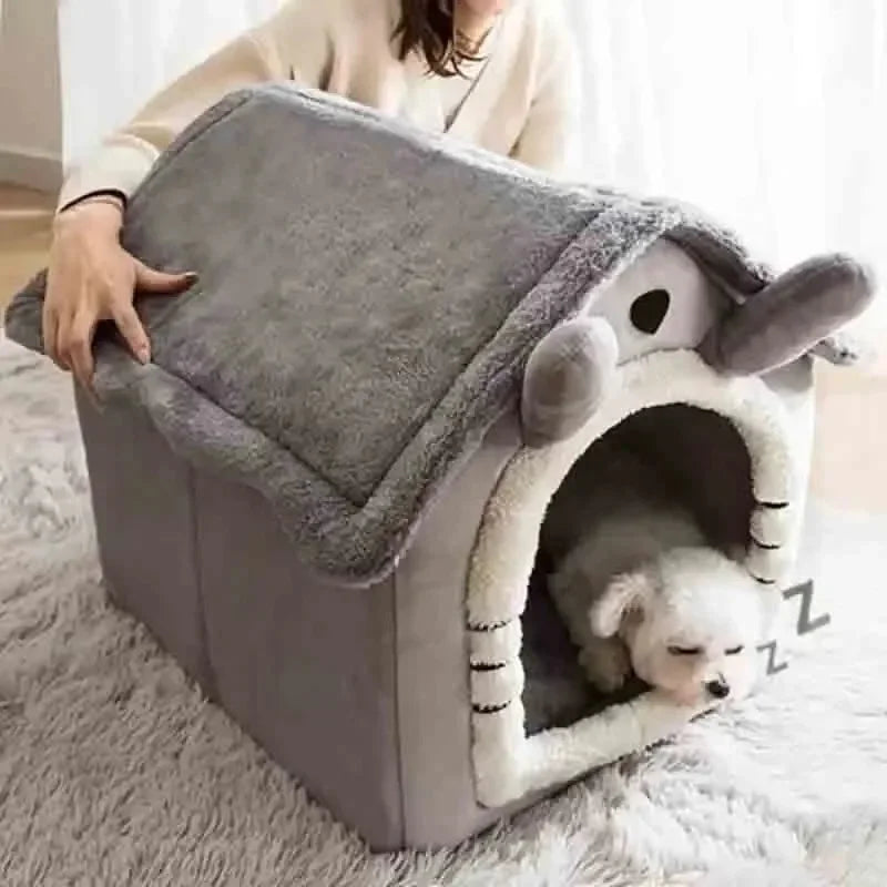 Indoor Soft Dog House Pet Tent Bed Washable Cushion
