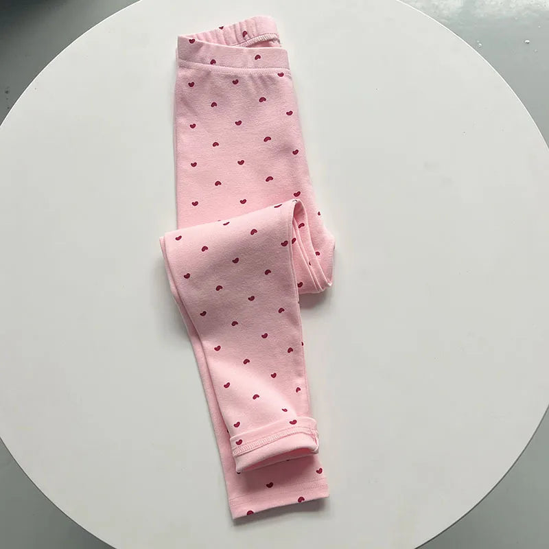 Girls Thick Cotton Winter Leggings Elastic Slim Fit Kids Pants