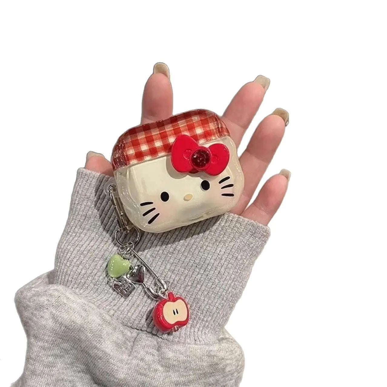 AirPods 1/2/3/4/Pro/Pro 2 Hello Kitty Cartoon Case Cute Protective Cover with Keychain