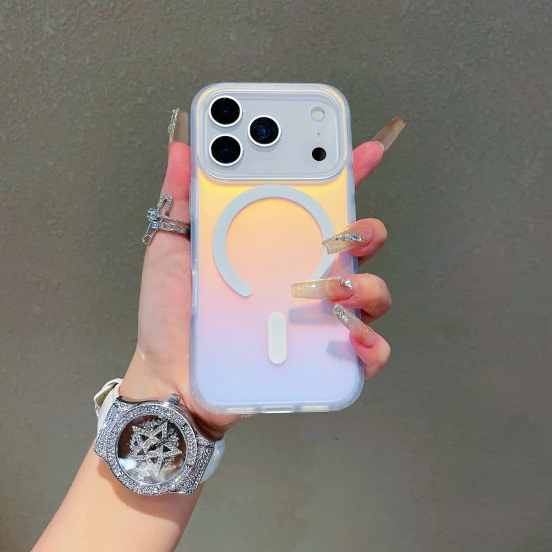Laser Color Changing Matte Magnetic Gradient iPhone Case