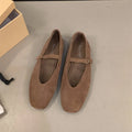 Women Soft Leather Ballet Flats Round Toe Slip On Casual Shoes