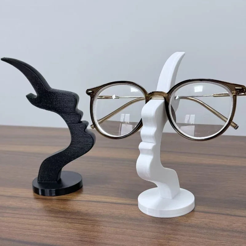 3D Printed Eyeglass Holder Minimalist Human Face Desk Stand for Glasses