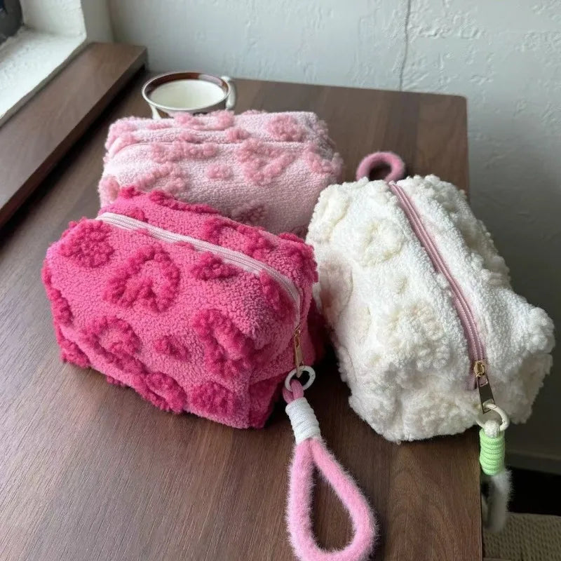 Plush Makeup Bag Soft Travel Cosmetic Organizer Pouch
