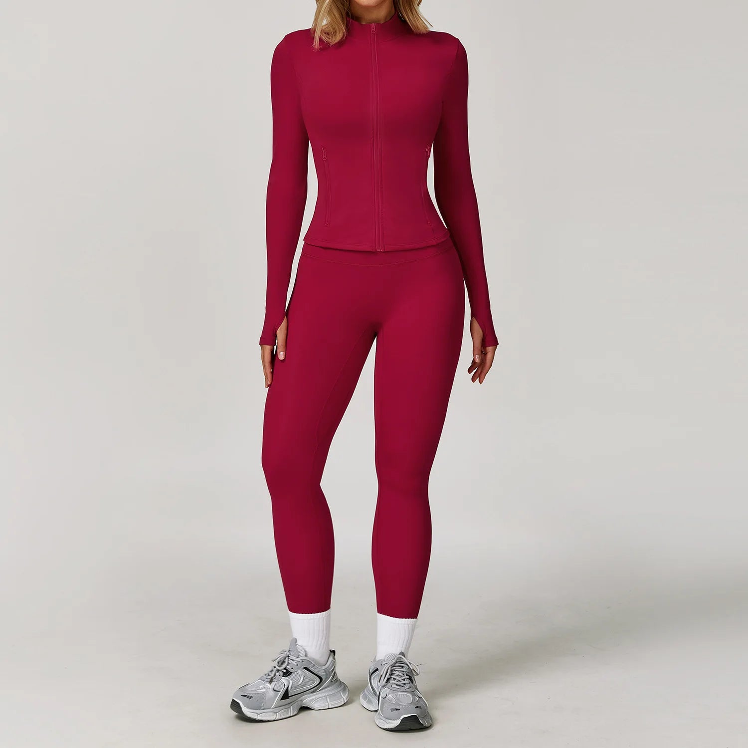 Women 2/3 Piece Yoga Set Gym Outfit Sports Bra Leggings Jacket Workout Fitness Set