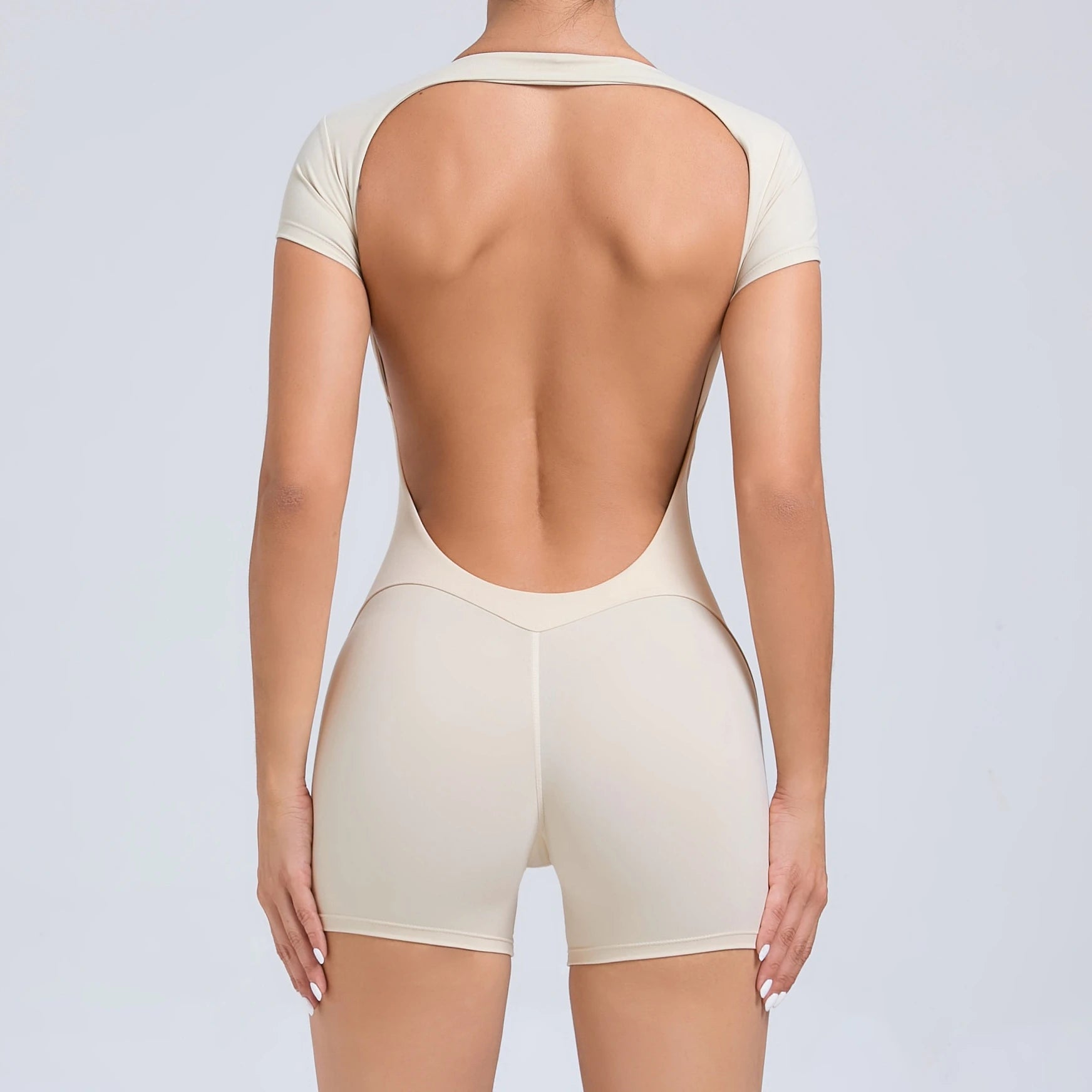 Women Open Back Yoga Jumpsuit One Piece Gym Bodysuit Hip Lift Quick Dry Fitness Outfit
