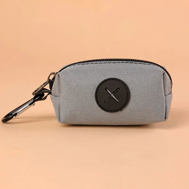 Canvas Dog Poop Bag Holder with Carabiner Clip Outdoor Waste Bag Dispenser