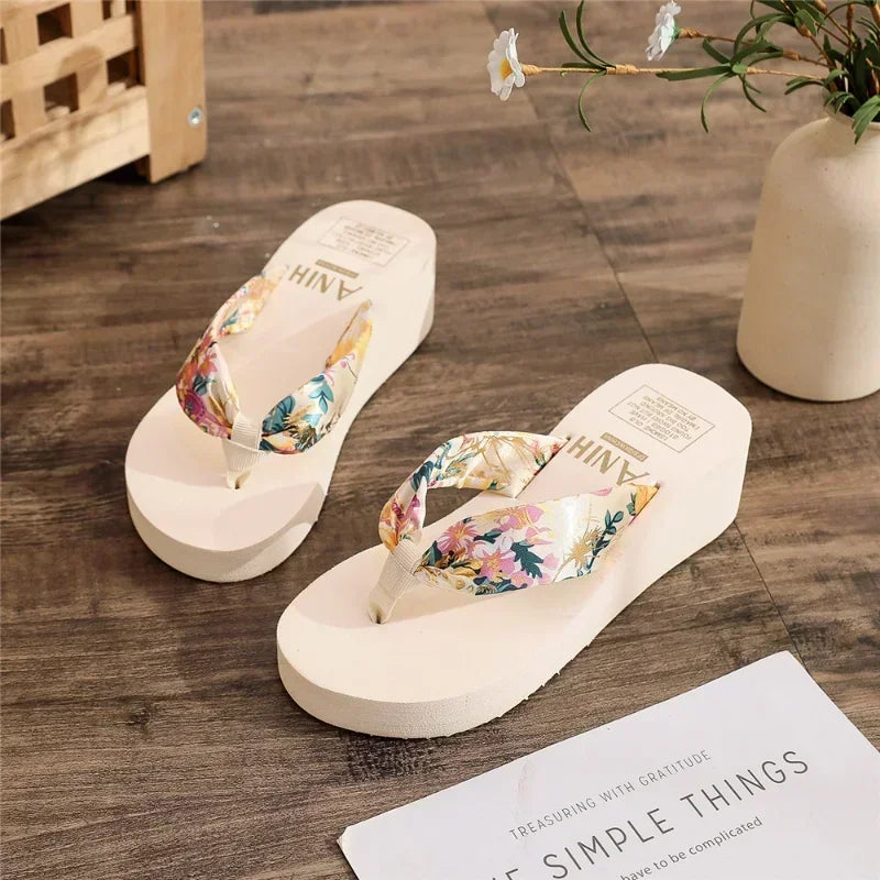 Women Platform Flip Flops Summer Beach Sandals