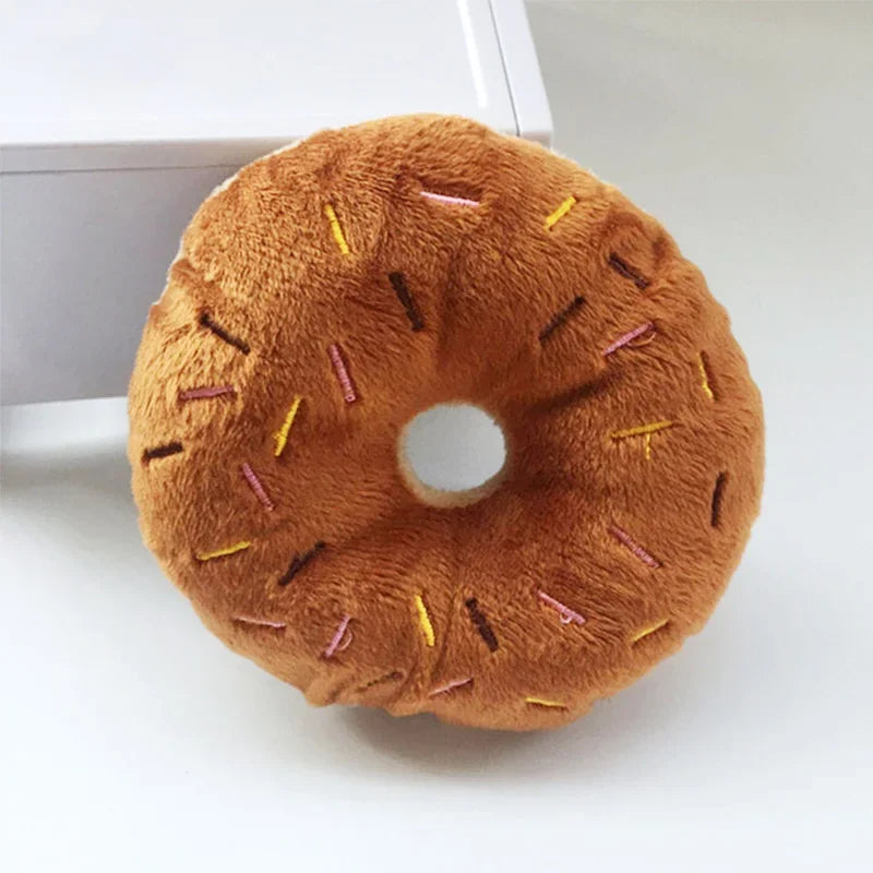 Donut Plush Squeaky Dog Toy for Small Medium Dogs
