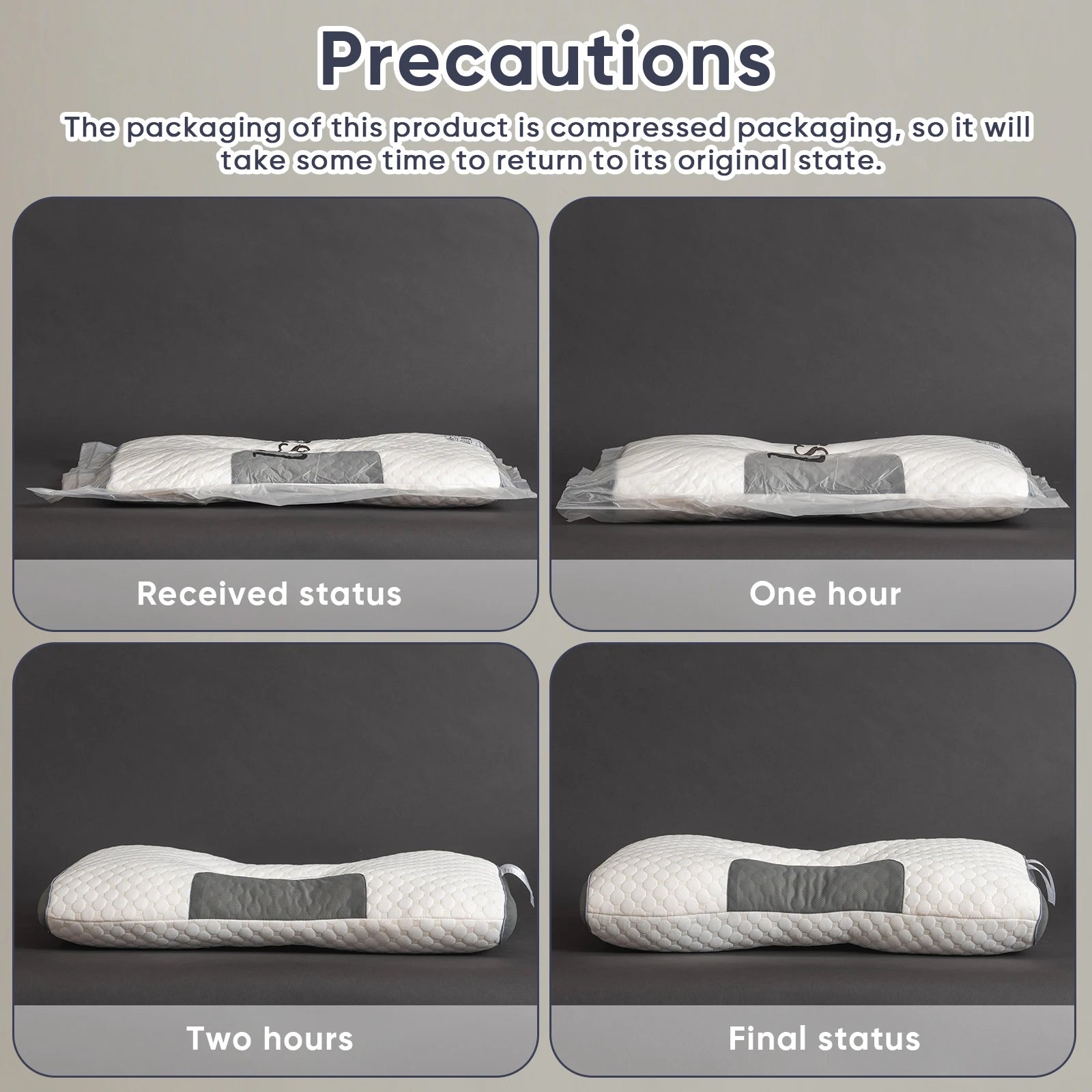 2pcs Ergonomic Neck Support Pillows Adjustable Orthopedic Contour Sleeping Pillow