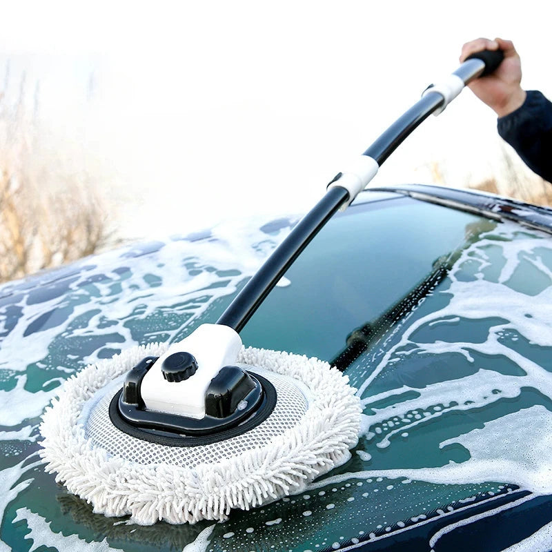 Telescopic Car Wash Brush – 360° Rotating Mop with Long Handle for Easy Car Cleaning