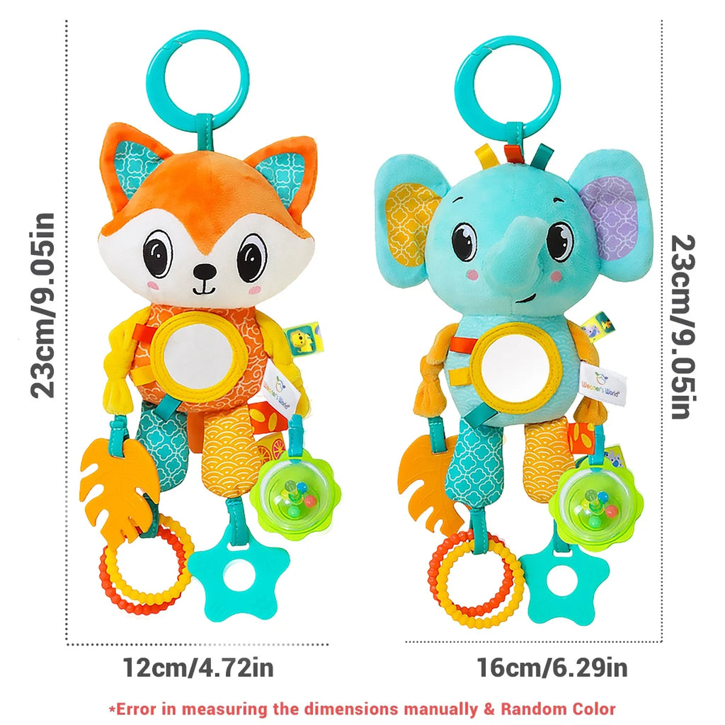 Hanging Plush Baby Sensory Toy with Teether