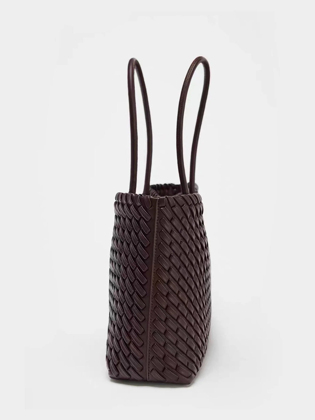 Women Woven Tote Bag Large Capacity Handheld Shoulder Bag Fashion Commuter Handbag