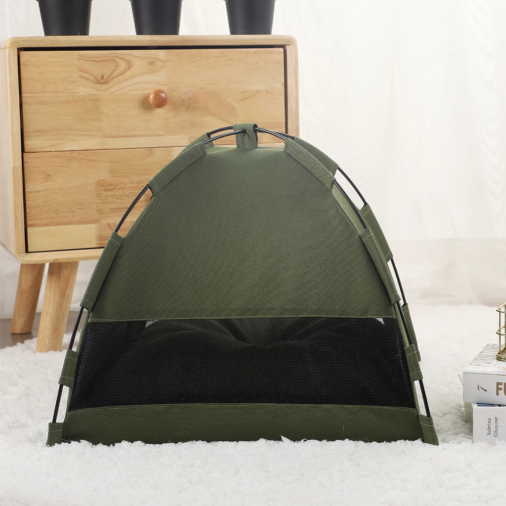 Pet Tent Bed Cat House Clamshell Warm Cushion Winter Kitten Sofa Basket